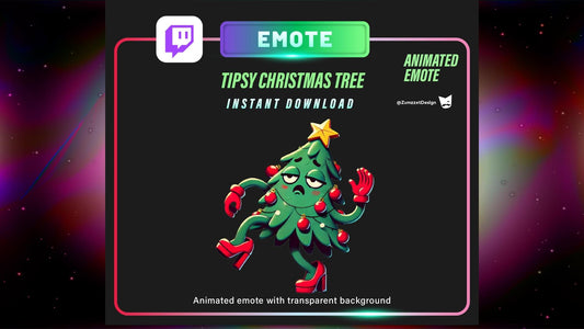 ANIMATED Xmas Tree for Twitch, Streamer, Gaming, Streaming,Stream Emotes, Christmas Emote, Winter Emote, Holiday Emote
