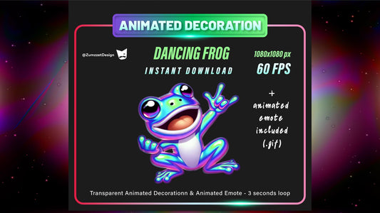 ANIMATED DECORATION and EMOTE Dancing Heart for Twitch, Techno Rave Emote, Stream Emotes, Glowing Emote, Music Emote, Streaming Assets