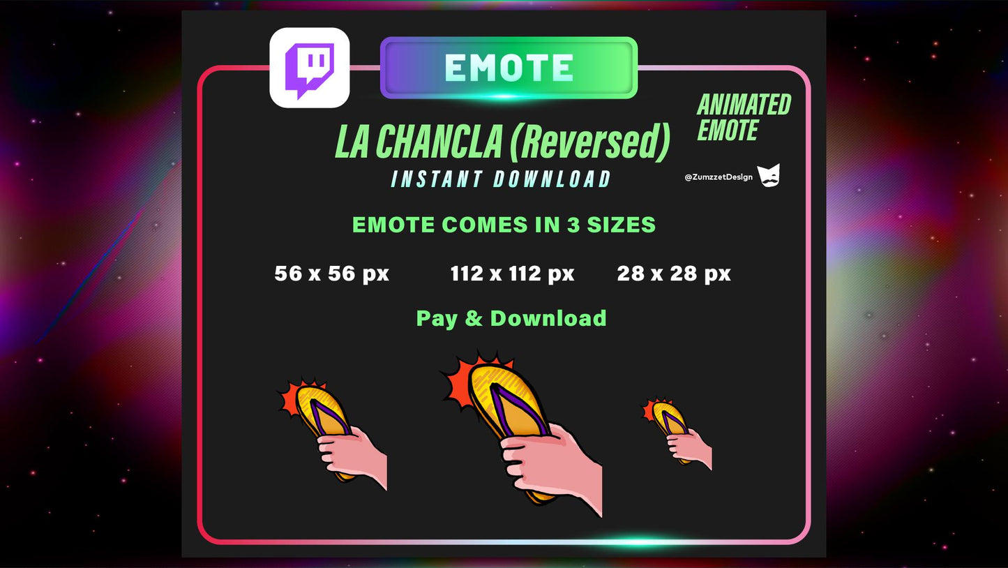 ANIMATED La Chancla Reversed Emote  for Twitch,  Streamer, Gaming, Streaming,  Stream Emotes, Funny Emote, Shoe Emote
