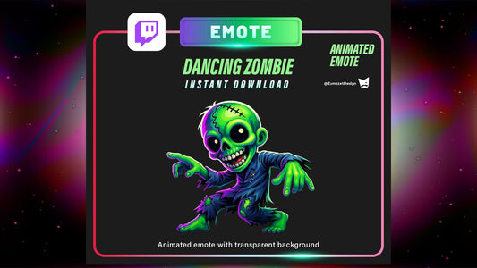 ANIMATED Dancing Zombie Emote for Twitch, Streaming Emotes, Gamer Emotes, Halloween Emote, Rave Emote, Party Emotes