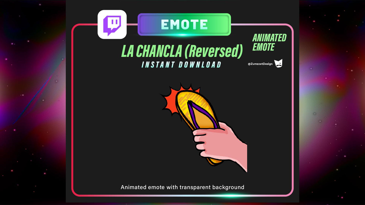 ANIMATED La Chancla Reversed Emote  for Twitch,  Streamer, Gaming, Streaming,  Stream Emotes, Funny Emote, Shoe Emote
