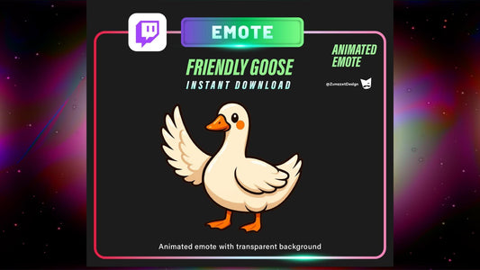 ANIMATED Waving Goose Emote for Twitch, Streamer, Gaming, Streaming, Stream Emotes, Fun Emotes, Reaction Emote