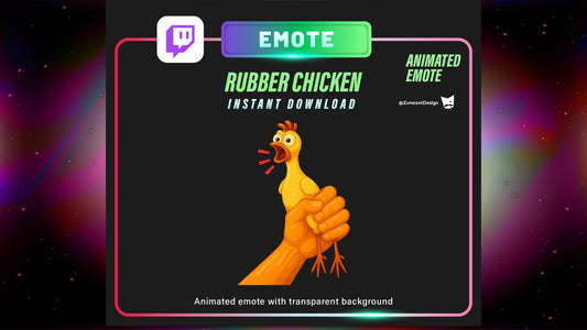 ANIMATED Rubber Chicken  Emote for Twitch, Streamer, Gaming, Streaming, Stream Emotes, Funny Emote, Hand Emote