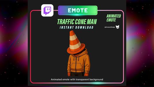 ANIMATED Traffic Cone Sad Man Emote for Twitch, Streamer, Funny Emote, Streaming, Stream Emotes, Glowing Emote