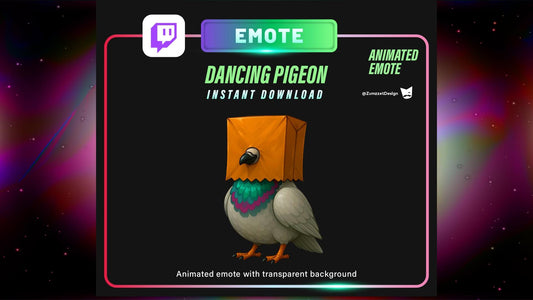 ANIMATED Paper Bag Pigeon Emote for Twitch, Streamer Emote, Bird Emote, Reaction Emote