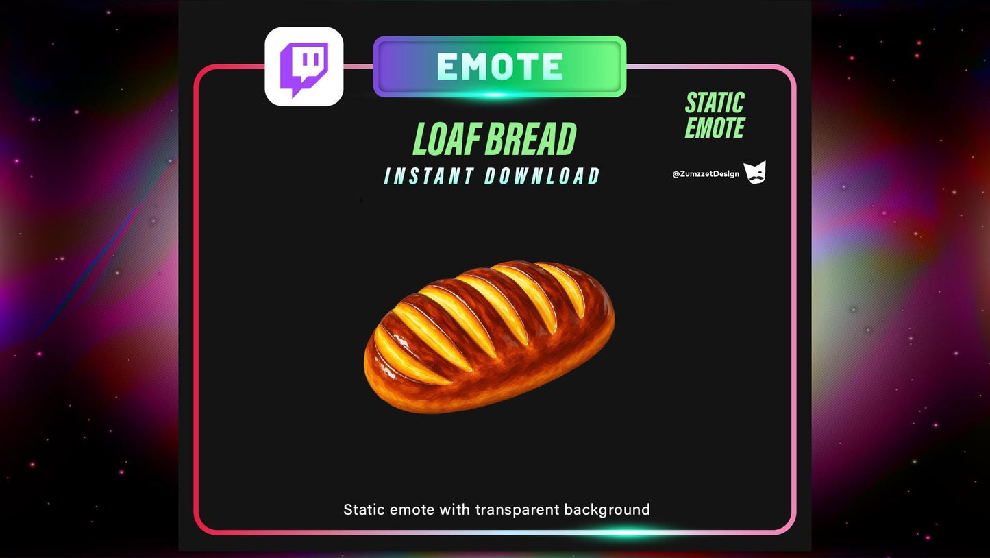 STATIC Bread Loaf Emote Set for Twitch, Streamer RPG, Medieval Gaming, Tavern Emotes, Stream Emotes, Cute Emotes, Food emote