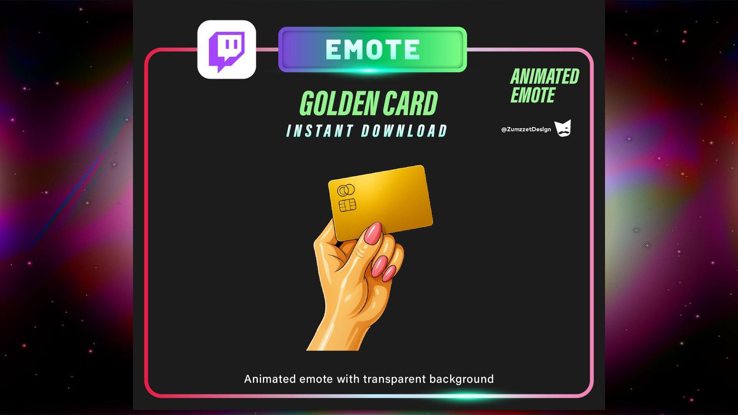 ANIMATED Take my Money Golden Card  Emote for Twitch, Streamer, Gaming, Streaming, Stream Emotes, Funny Emote, Donation Emote