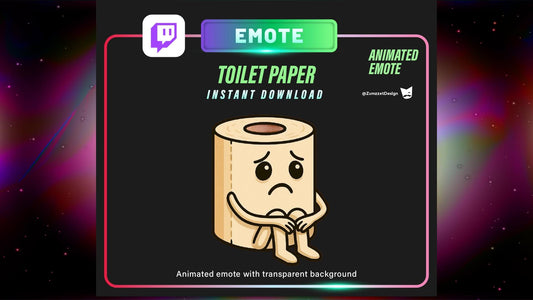 ANIMATED Sad Toilet Paper Roll Emote Twitch, Streamer, Gaming, Streaming, Stream Emotes, Reaction Emote, Sad Crying Emote