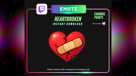 STATIC Heartbreak Emote and Channel Point for Twitch, Streamer, Love Emote