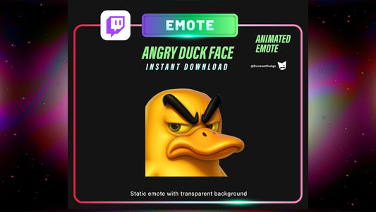 ANIMATED Angry Duck Face Emote for Twitch, Animal Emotes, Reaction Emote