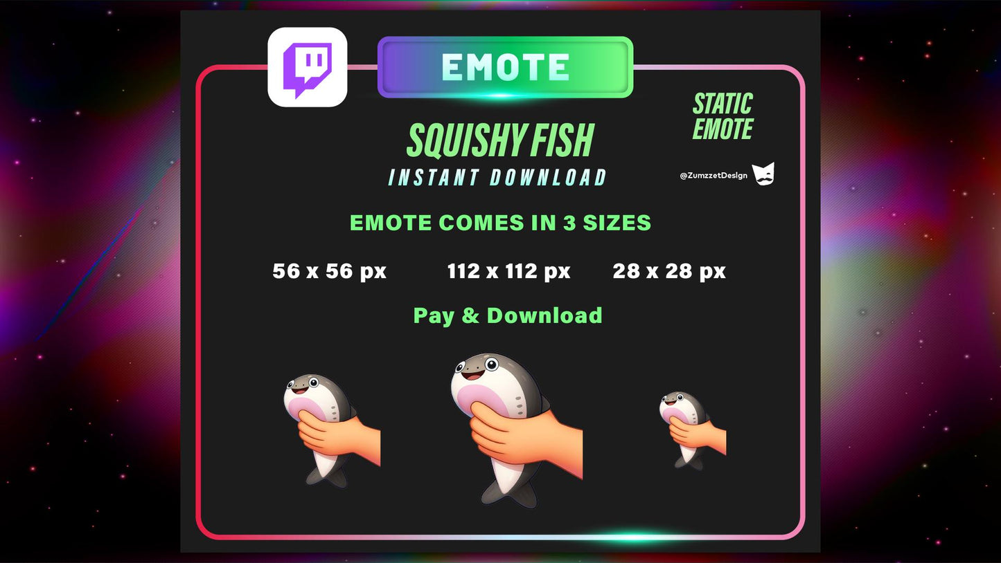 ANIMATED Sacabambaspis Animated Fish Emote GIF – Funny Bonk Meme for Twitch, Streamers | Cute Hand Holding Fish Reaction