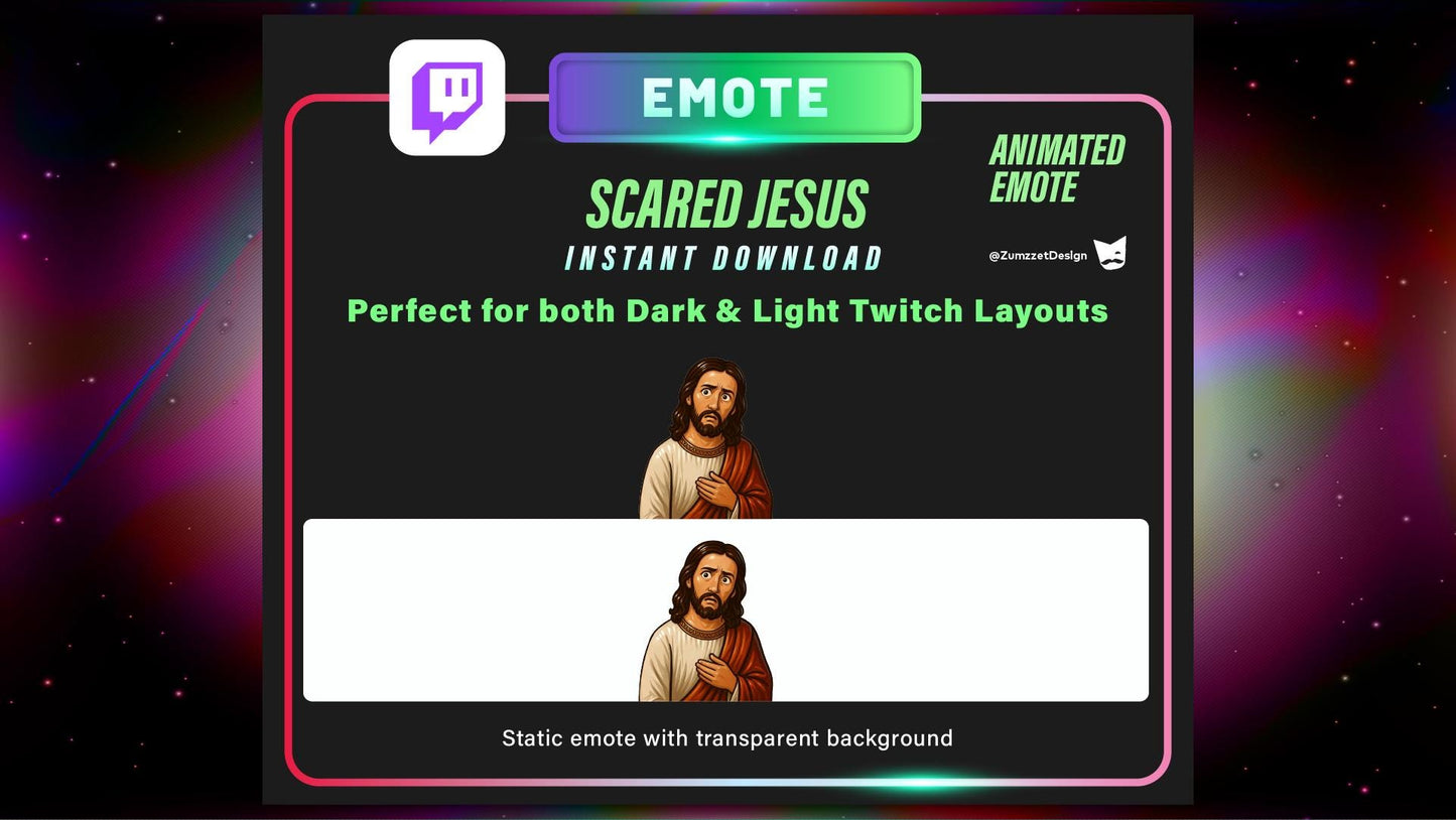 ANIMATED I Saw That Scared Jesus Emote  for Twitch, Reaction Emote, Gaming Emotes