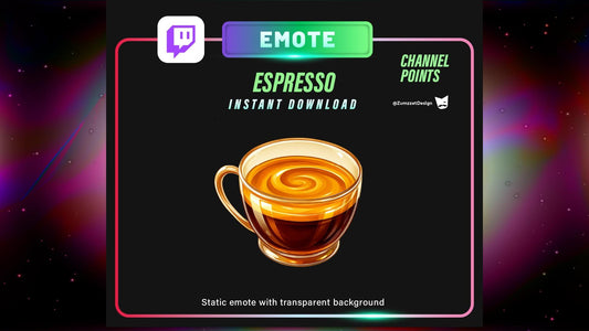 STATIC Coffee Barista Espresso Cup Channel Point Emote Static for Twitch,  Static PNG for Chill Vibes, Caffeine Boost & Cozy Streams