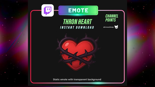 STATIC Thorn Heart Emote and Channel Point for Twitch,  Static Sad Love Emote PNG for Drama, Betrayal & Edgy Reactions