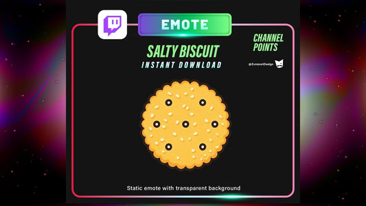 STATIC Salty biscuit Emote and Channel Point for Twitch, Streamer, Fast Food Emote