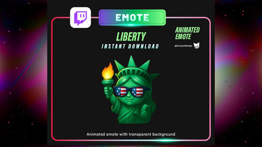 ANIMATED American Cute Statue of liberty Emote  for Twitch, Streamer, USA Emote, Streaming, Stream Emotes, 4th July Emote