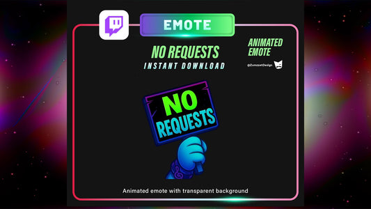 Animated No requests  Emote – Funny DJ Reaction Emote for Twitch, Discord, Rave & EDM Streamers, Music Emote