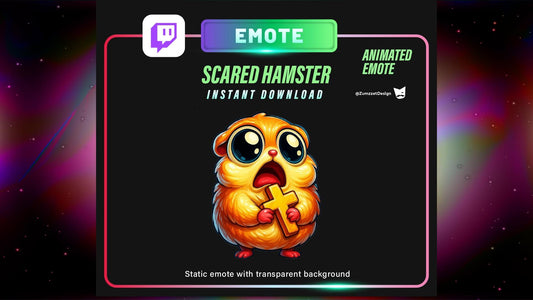 ANIMATED Scared Meme Hamster Emote for Twitch, Animal Emotes, Reaction Emote