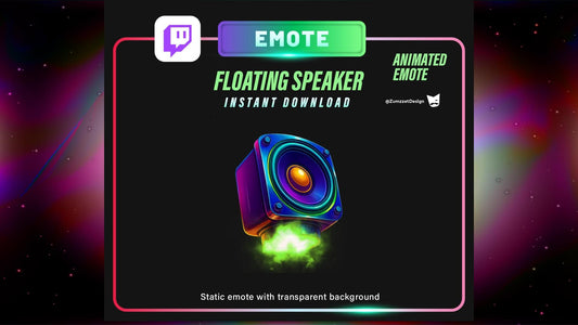 ANIMATED Floating Speaker Box Emote for Twitch, Streamer, EDM, Streaming, Stream Emotes, Glowing Emote, Rave Music Emote