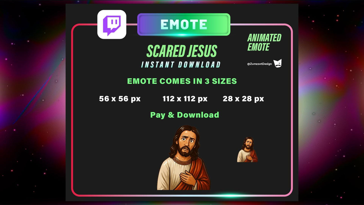 ANIMATED I Saw That Scared Jesus Emote  for Twitch, Reaction Emote, Gaming Emotes