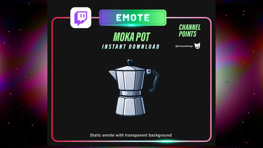 STATIC Moka Pot Barista  Channel Point Emote Static for Twitch,  Static PNG for Chill Vibes, Caffeine Boost & Cozy Streams