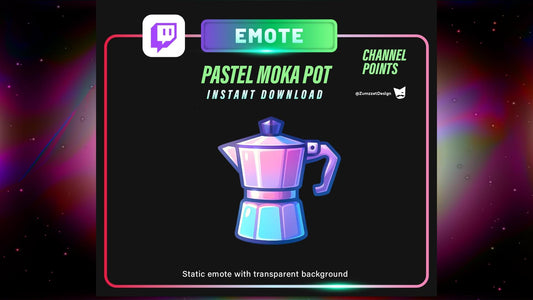 STATIC Pastel Moka Pot Barista  Channel Point Emote Static for Twitch,  Static PNG for Chill Vibes, Caffeine Boost & Cozy Streams