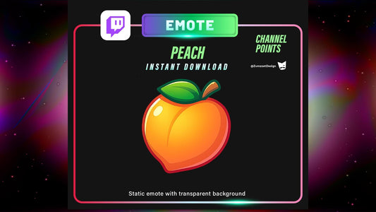 STATIC Peach Channel Point and  Emote Set for Twitch, Streamer,  Food Streaming,  Stream Emotes, Gamer Emote, Fruit Emote