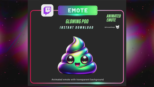ANIMATED Iridescent Poop Emote, Cute Poop Emote for Twitch, Streamer, Gaming, Streaming, Stream Emotes, Funny Emote