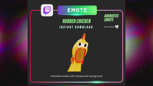 ANIMATED Screaming Yellow Rubber Chicken Emote for Twitch, Streamer, Gaming, Streaming, Stream Emotes,