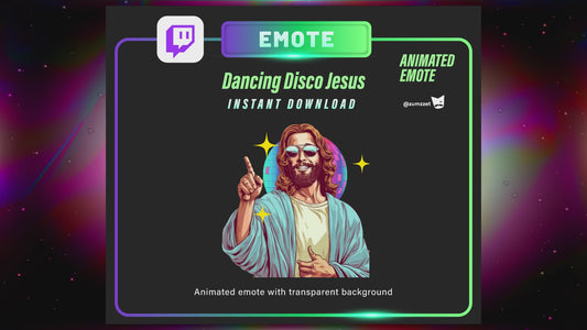 ANIMATED Jesus Emote  for Twitch & Discord, Streamer, Gaming, Streaming, Stream Emotes, God Emotes, Disco Emote