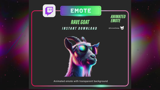ANIMATED Goat Emote for Twitch, Streamer, Gaming, Streaming, Stream Emotes, Glowing Emote, Music Emote
