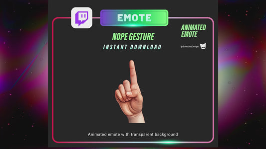 ANIMATED Hand Gesture No Emote for Twitch, Streamer, Streaming, Stream Emotes, Funny Emote,