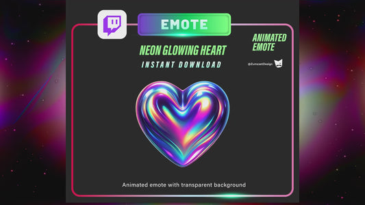 ANIMATED Neon Beating Heart Emote  for Twitch, Streamer, Gaming, Streaming, Stream Emotes, Love Emote, Valentines Emote